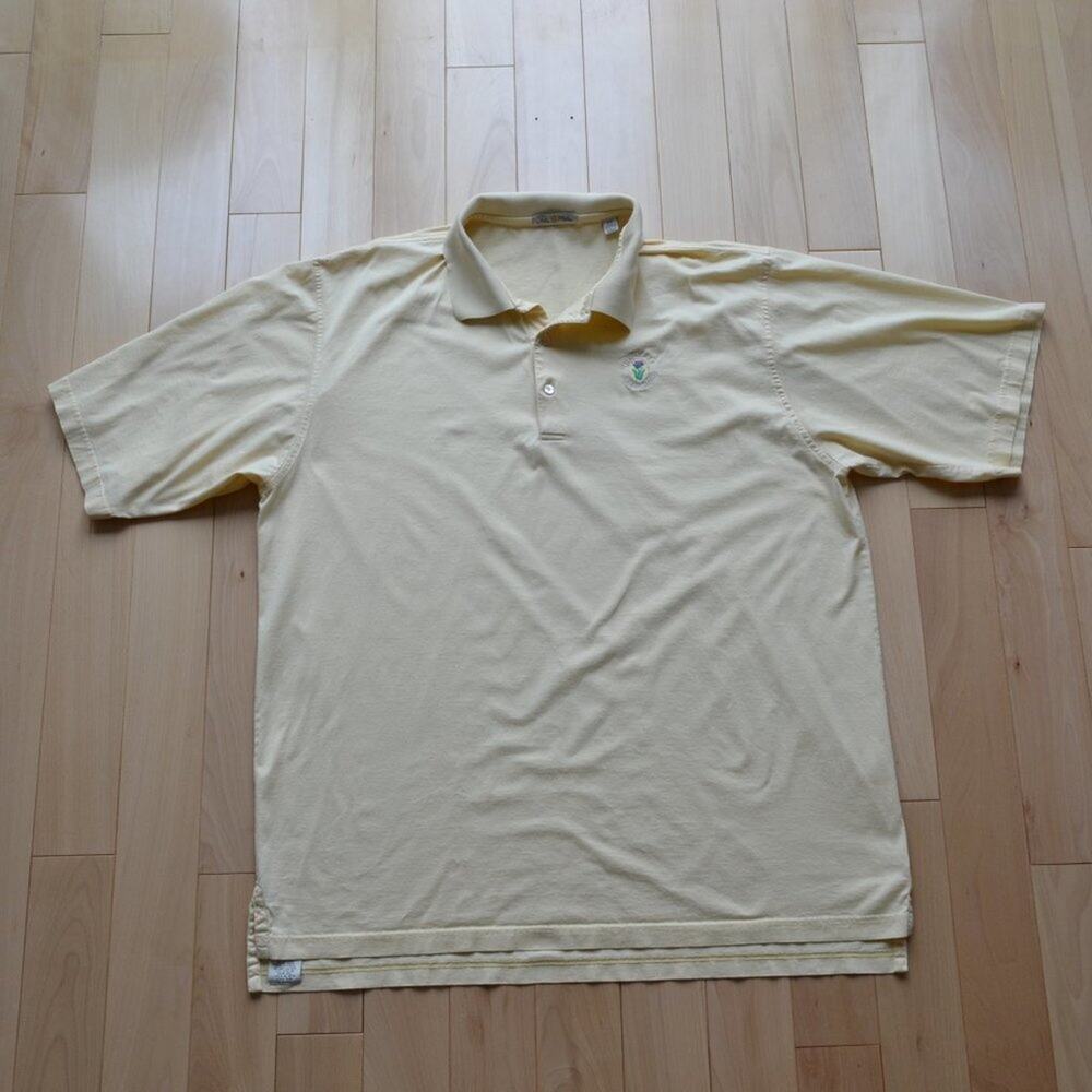 Peter Millar Golf Polo Shirt Yellow Size XXL